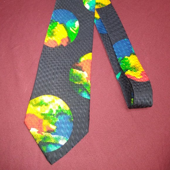 ❤️Z UOMO ITALY Total Eclipse of The Sun Tie Necktie - Picture 1 of 5